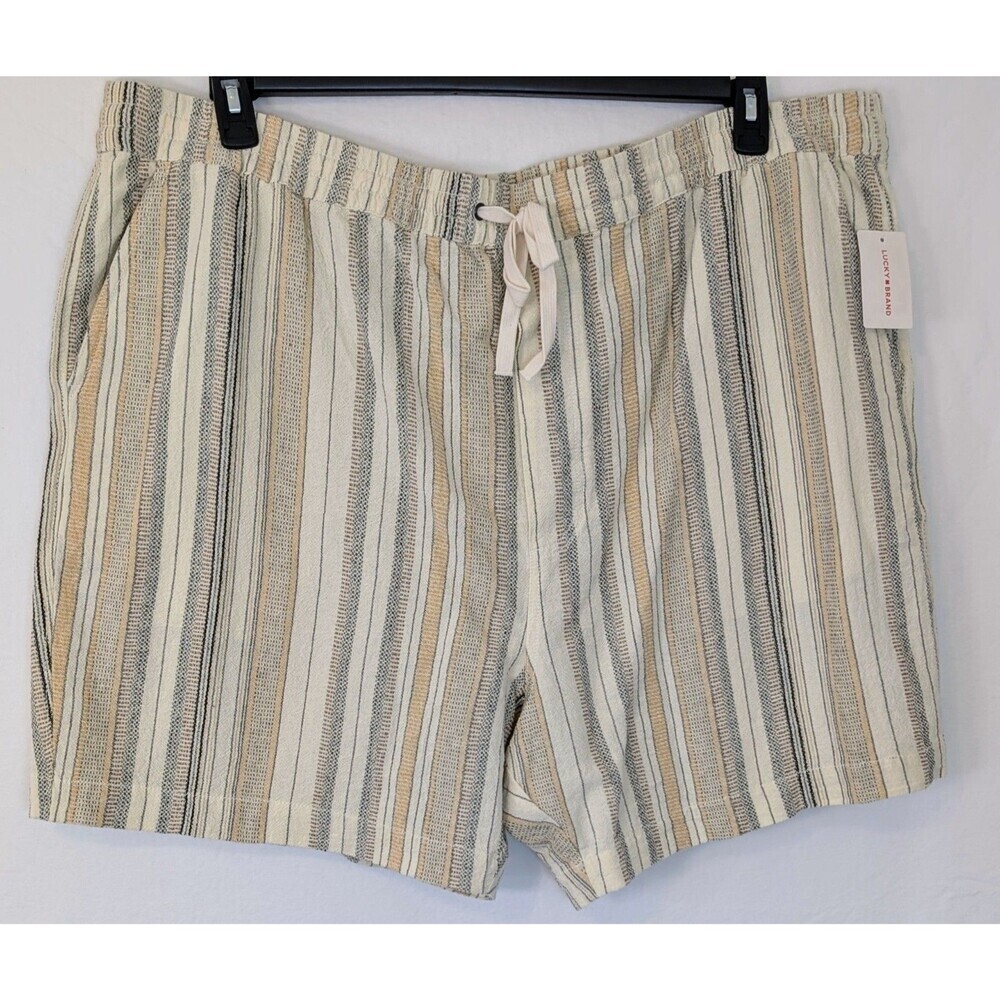 Lucky Brand Men’s Pull On Shorts 4XL Elastic Waist Drawstring Cotton NWT - Picture 1 of 9